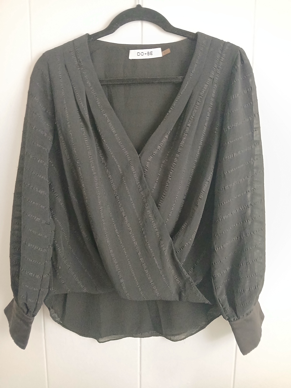 DO+BE Black Wrap Blouse for Women